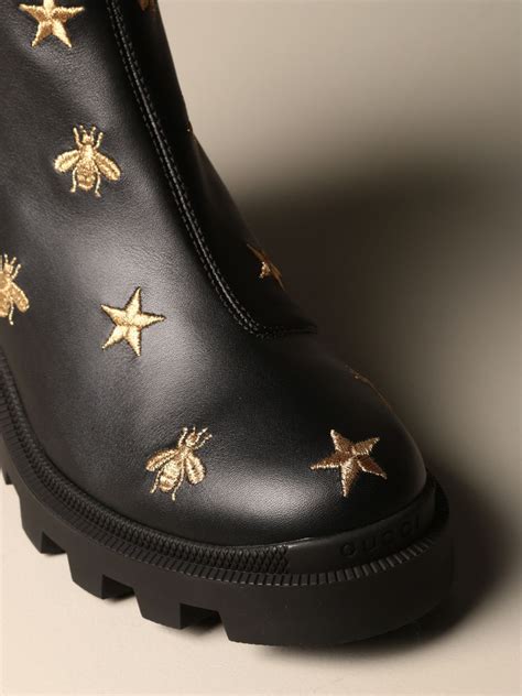 white gucci bee boots|Gucci boots bees and stars.